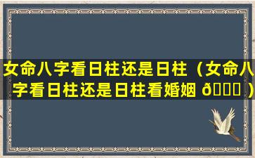 女命八字看日柱还是日柱（女命八字看日柱还是日柱看婚姻 🐎 ）